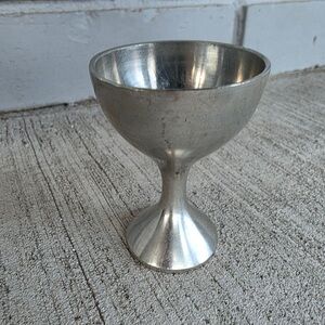Vintage Banka Tin Goblet Indonesia Small Pewter Cup 2.5”